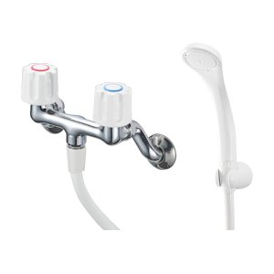 画像1: SK110-W-13   ツーバルブシャワー混合栓［共用形］【SANEI株式会社】 (1)