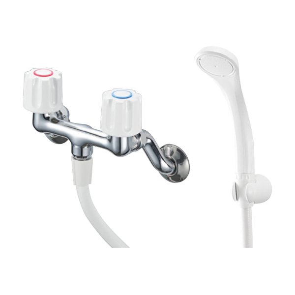 画像1: SK110-W-13  【SANEI株式会社】 ツーバルブシャワー混合栓［共用形］ (1)