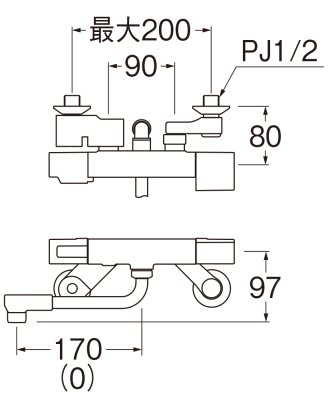 画像2: SK1811C （170）【SANEI株式会社】サーモシャワー混合栓 (2)