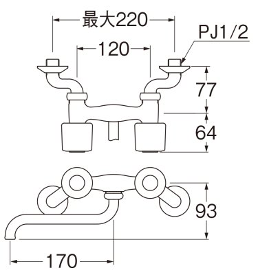 画像2: K131-W【SANEI株式会社】  ツーバルブ混合栓 (2)