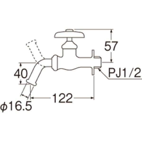画像2: JY12E-13  【SANEI株式会社】 万能ホーム水栓（節水固定コマ仕様）［共用形］ (2)