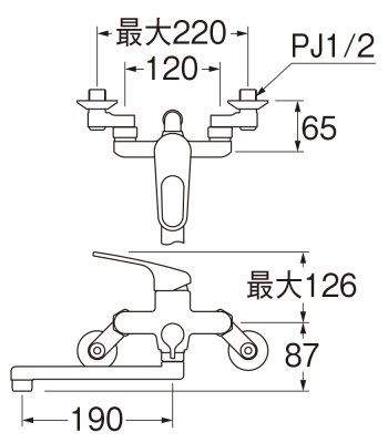 画像2: SK170-S9L19   シングルシャワー混合栓 【SANEI株式会社】 (2)