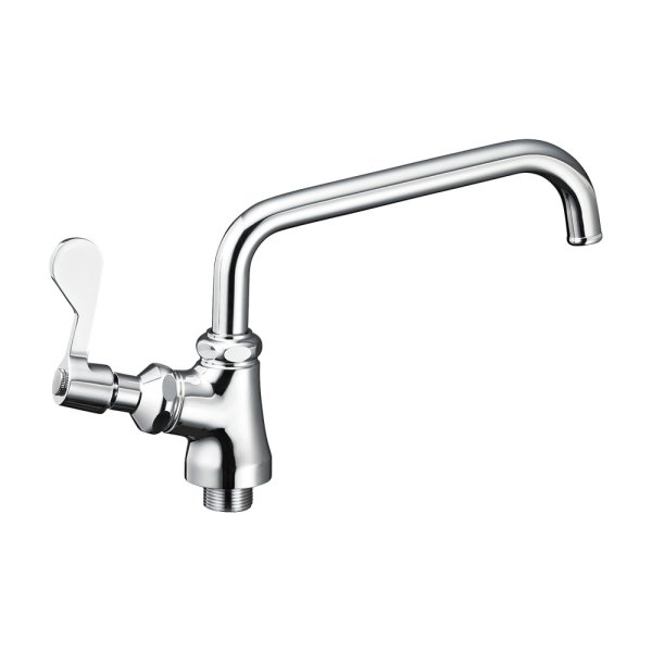 画像1: A5371L-13【SANEI株式会社】  厨房用立形上向自在水栓（左ハンドル）［共用形］ (1)