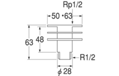 画像2: T224-13X50/13X63   ユニット取り出し金具 【SANEI株式会社】 (2)