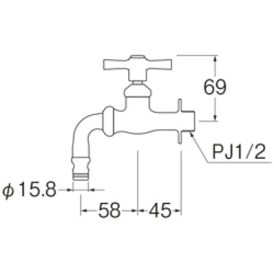 画像2: Y126YV-13  【SANEI株式会社】 散水用ホーム水栓（固定コマ仕様） (2)