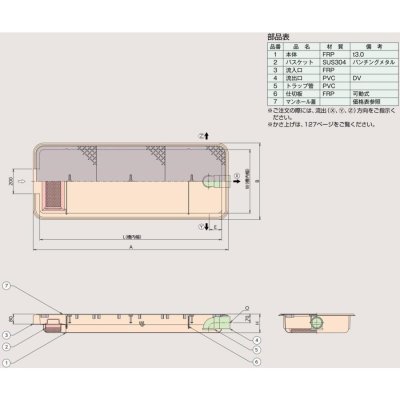 画像3: GFR-25JEU   - ホーコス『側溝式』超浅型グリース阻集器 FRP製 25L アルミ製蓋(t45)付 (3)