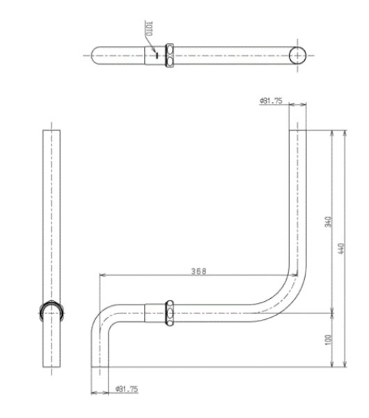 画像2: TS571D   大便器用洗浄管（32mm、隅付ロータンク用） 【TOTO】 (2)