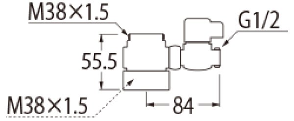 画像3: B98-AU1（SANEI用）【SANEI株式会社】シングル混合栓用分岐アダプター (3)
