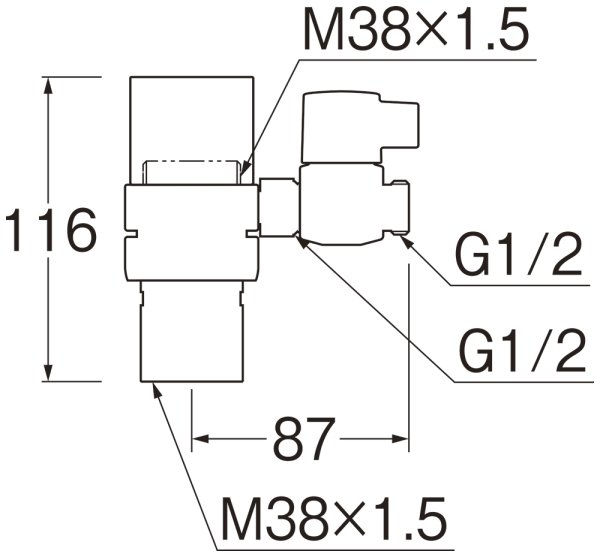 画像2: B98-AU3  (SANEI用）【SANEI株式会社】シングル混合栓用分岐アダプター (2)