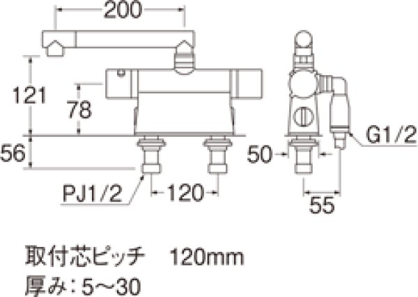 画像2: SK78501DT2K-13【SANEI株式会社】   サーモデッキシャワー混合栓 (2)