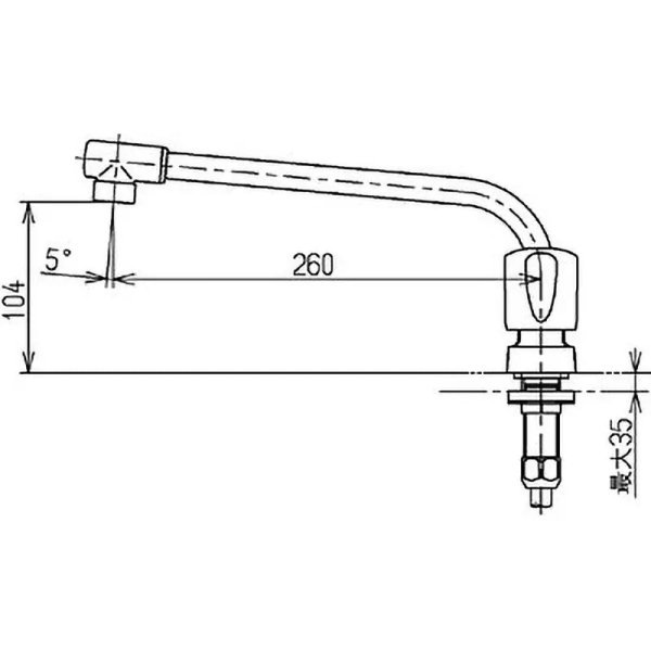 画像4: TKJ23UR  台付2ハンドル混合水栓（整流、共用）【TOTO】 (4)