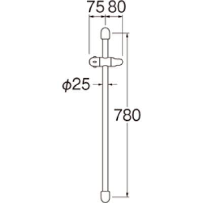 画像2: W5851S-780　 スライドバー【SANEI株式会社】 (2)
