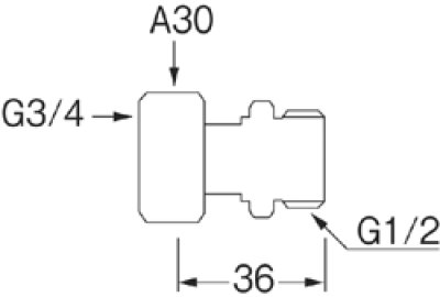 画像2: T841-1-13X20   異型片ナット付アダプター 【SANEI株式会社】 (2)