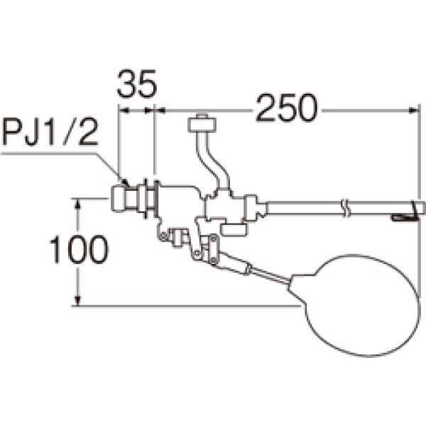 画像2: V46-6X-13【SANEI株式会社】補助水管付ボールタップ (2)