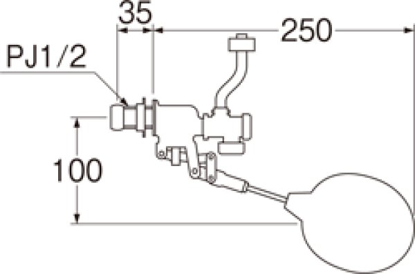画像2: V46-2X-13【SANEI株式会社】手洗ロータンクボールタップ (2)
