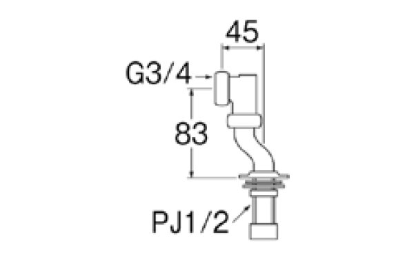 画像2: U3-52X-20【SANEI株式会社】立形偏心管 (2)