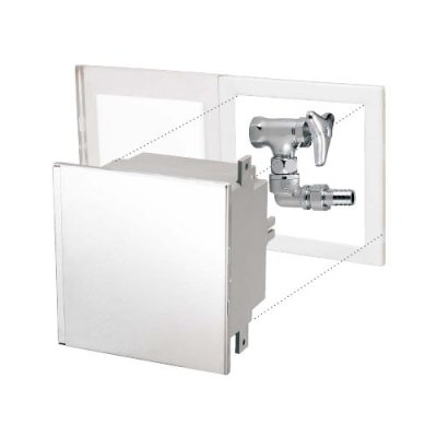 画像1: SB25-30  散水栓ボックス 壁埋込 水栓付 160角【ミヤコ株式会社】 (1)