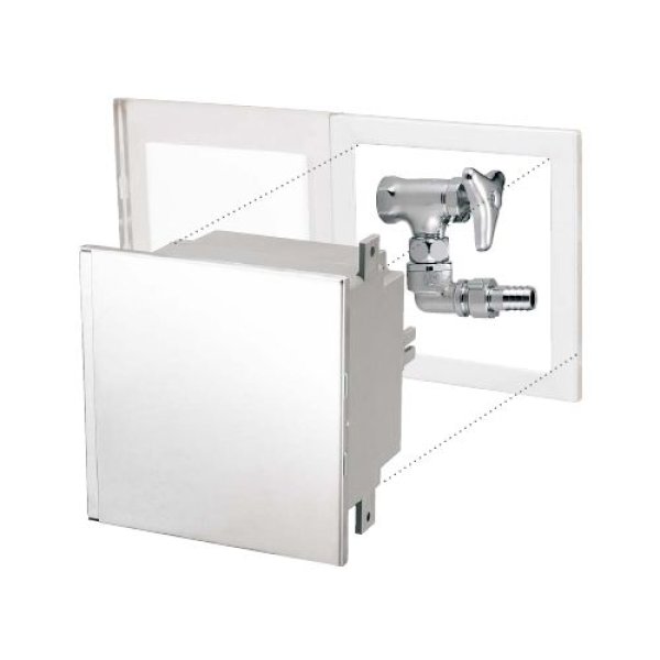 画像1: SB25-30  散水栓ボックス 壁埋込 水栓付 160角【ミヤコ株式会社】 (1)