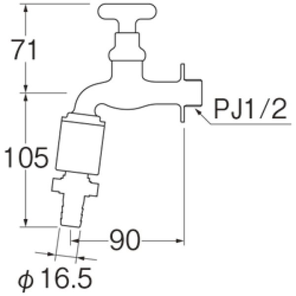 画像2: Y36VB-13 【SANEI株式会社】 共用カップリング付横水栓（固定コマ仕様） (2)