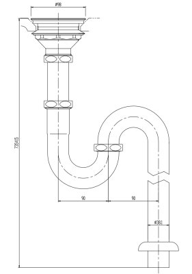 画像2: SF-3SA INAX  Sトラップ(流し用) 38mm (2)