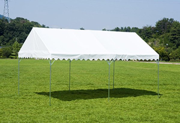 画像1: 岸工業 テント[ブルドックエコノミー] 2号　3.56×5.30m　ホワイト (1)