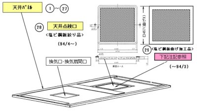 画像2: UR18-PT1031+MSBN-PT069【ハウステック】天井点検口蓋+天井点検用ガスケット (2)