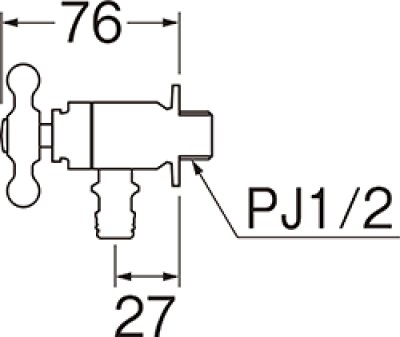 画像2: Y1812YB-13【SANEI株式会社】  ガーデン水栓（クロスハンドル）（固定コマ仕様） (2)