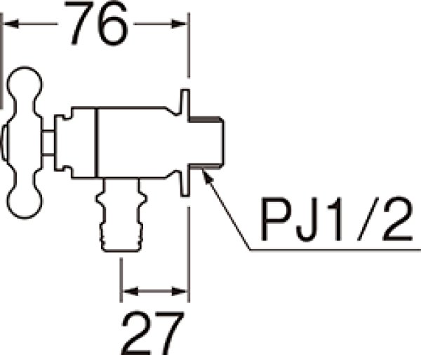 画像2: Y1812YB-13【SANEI株式会社】  ガーデン水栓（クロスハンドル）（固定コマ仕様） (2)