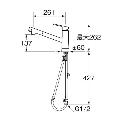 画像7: K87122ETJV【SANEI株式会社】 シングルワンホールスプレー混合栓 (7)