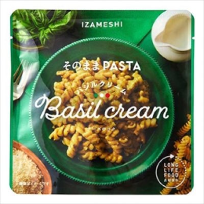 画像1: [652-874] イザメシ そのままPASTA パスタ バジルクリーム （長期保存食/3年保存） (1)