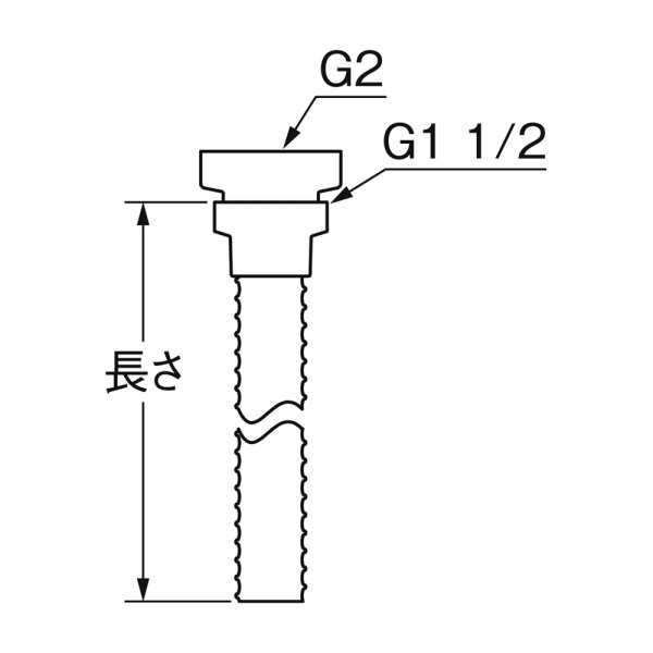 画像2: PH62-864-0.8【SANEI株式会社】流し排水栓ホース (2)