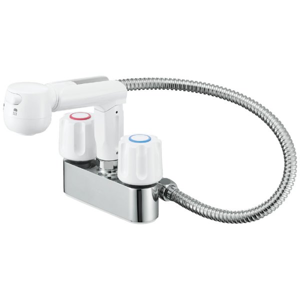 画像1: K31R-W【SANEI株式会社】ツーバルブスプレー混合栓（洗髪用）ゴム栓付    (1)