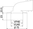 画像3: M44FL40  洗濯機排水金具　VP・VU40　【ミヤコ株式会社】 (3)