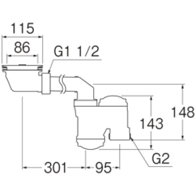 画像3: H65630S【SANEI株式会社】流し台薄型トラップ (3)