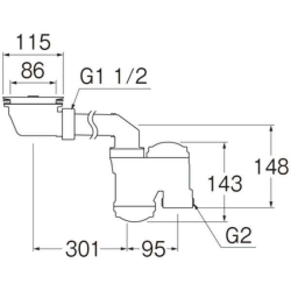 画像3: H65630S【SANEI株式会社】流し台薄型トラップ (3)