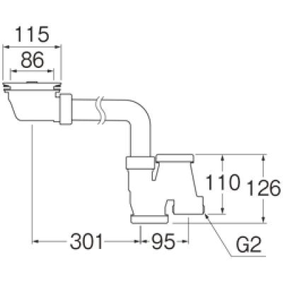 画像2: H6563S【SANEI株式会社】流し台薄型トラップ (2)
