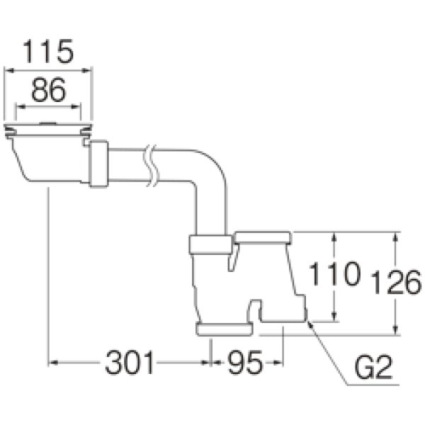 画像2: H6563S【SANEI株式会社】流し台薄型トラップ (2)