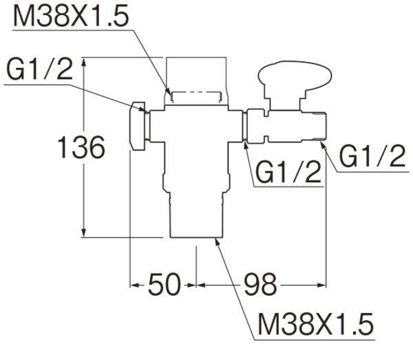 画像2: B98-AU6（SANEI用）【SANEI株式会社】シングル混合栓用分岐アダプター (2)