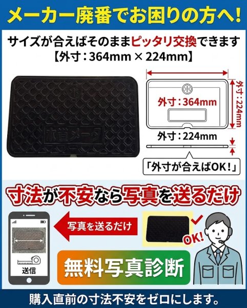 画像3: 【メーカー廃番・代替品】メーターBOX 蓋のみ 鋳鉄製 364×224 HCP-20B-FUTA 互換 当店オリジナル（適合サポート付） (3)