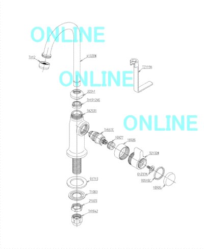 画像1: TH557C　TH557H　【TOTO】水・湯用バルブ部（ノンライジング型）ＴＫ605型用　