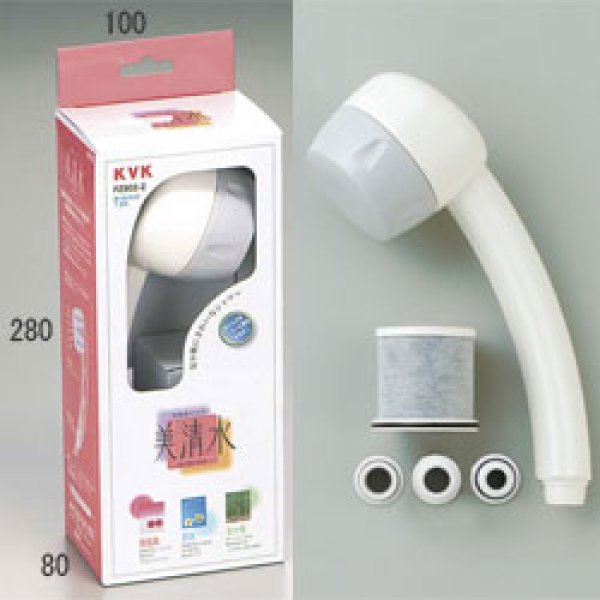 画像1: PZ902-2 KVK 脱塩素シャワー美清水シャワーヘッド（カートリッジ・アタッチメント付） (1)
