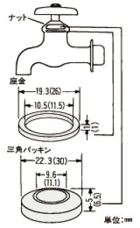 画像1: PZK127 KVK 水栓上部パッキンセット13〈1/2〉用