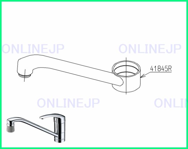 画像1: TH41845R　旧41845R A　スパウト【TOTO】　 (1)