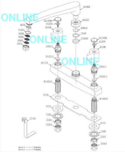 画像1: TH593-2  バルブ部 (TGK3用）湯側【TOTO】