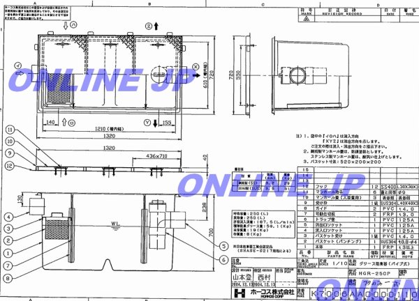 画像1: 【ホーコス】　HGR-250Pのフタのみ一式 (1)