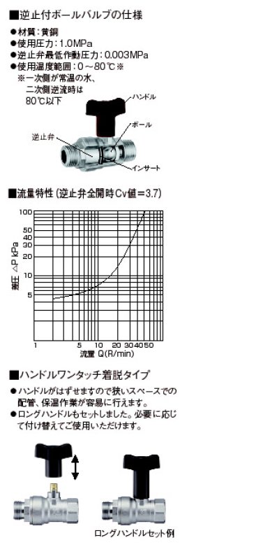 画像1: V610BV-20【SANEI株式会社】逆止付ボールバルブ