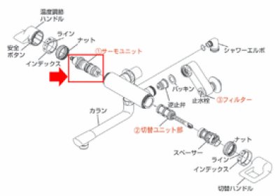 画像1: 【廃TH576R→TH576S】【TOTO】　Gシリーズ　サーモ水栓用　温度調節ユニット部　
