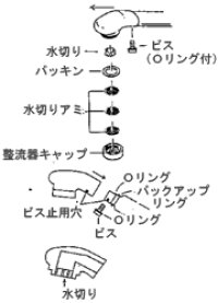 画像1: PZK66C KVK パイプ先端部一式ビス有