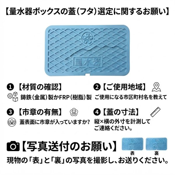 画像3: 佐倉市型 KM-20 栗本 量水器ボックス 蓋のみ 356x206mm 鋳鉄製蓋 汚水雨水外構資材 (3)