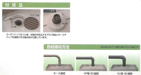 画像2: TSK 東栄管機 ガーデンシンク用 排水ホースセット バンド付 屋外流し台 補修パーツ (2)